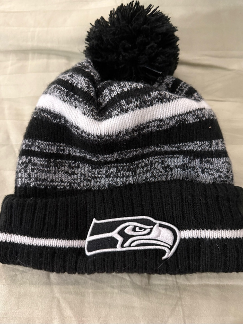 Black & White Kids Pom Beanie